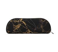 ESASAM Black Gold Marble Leather Semi-Circular Storage Bag, Semi-Circular Shape, Simple and Fashionable