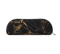 ESASAM Black Gold Marble Leather Semi-Circular Storage Bag, Semi-Circular Shape, Simple and Fashionable