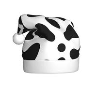 ESASAM Black Leopard Adult Plush Christmas Hat, Comfortable And Holiday Accessories For The Holiday Season