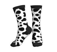 ESASAM Black Leopard Skin Friendly And Comfortable Mid Length Sports Socks, Sweat Wicking And Breathable
