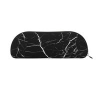 ESASAM Black Marble Leather Semi-Circular Storage Bag, Semi-Circular Shape, Simple and Fashionable
