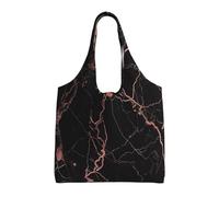 ESASAM Black Rose Gold Marble Stylish Canvas One-Shoulder Commuter Bag-Suitable For Daily Use And Urban Exploration