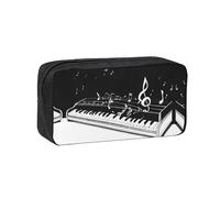 ESASAM Black White Music Note Large Capacity Pencil Case, Sturdy and Durable, with A Firm and Sturdy Body