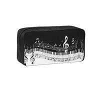 ESASAM Black White Music Note Large Capacity Pencil Case, Sturdy and Durable, with A Firm and Sturdy Body