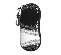 ESASAM Black White Music Note Ultra-Light And Convenient Soft-Shell Glasses Bag (Vertical Design)-Protect Your Glasses