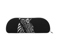 ESASAM Black & White Zebra Leather Semi-Circular Storage Bag, Semi-Circular Shape, Simple and Fashionable