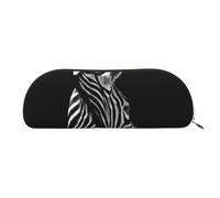 ESASAM Black & White Zebra Leather Semi-Circular Storage Bag, Semi-Circular Shape, Simple and Fashionable