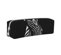 ESASAM Black & White Zebra Leather Zipper Three-Dimensional Pencil Case, Simple and Elegant, Fashionable and Practical