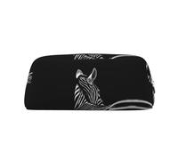 ESASAM Black & White Zebra Leather Zipper Three-Dimensional Pencil Case, Simple and Elegant, Fashionable and Practical