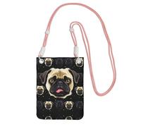 ESASAM Black Yellow Pug A Large Capacity Crossbody Phone Case For Worry Free Travel