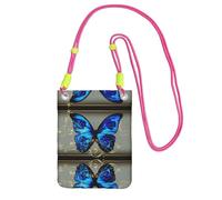 ESASAM Blue Butterfly A Large Capacity Crossbody Phone Case For Worry Free Travel
