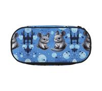 ESASAM Blue Chinchillas and Moon Fashion Pencil Case-The Necessary Storage Space for Pens, Pencils and Stationery