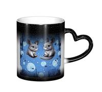 ESASAM Blue Chinchillas and Moon Starry Sky Color Changing Mug, Adding A Touch of Magic to Your Daily Life