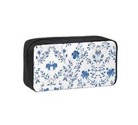 ESASAM Blue Flower Floral Pattern Roses Large Capacity Pencil Case, Sturdy and Durable, with A Firm and Sturdy Body