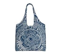 ESASAM Blue Polynesian Maori Tribal Pattern Stylish Canvas One-Shoulder Commuter Bag-Suitable For Daily Use And Urban Exploration