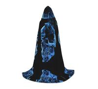 ESASAM Blue Skull Teenage Hooded Cloak - Oversized Hat, Comfortable And Durable