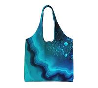 ESASAM Bright Aqua Blue Turquoise Stylish Canvas One-Shoulder Commuter Bag-Suitable For Daily Use And Urban Exploration