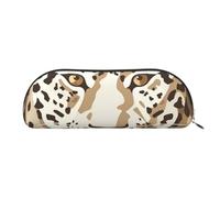 ESASAM Brown Pattern Leopard Leather Semi-Circular Storage Bag, Semi-Circular Shape, Simple and Fashionable