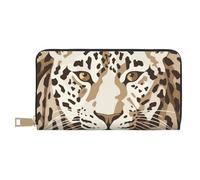 ESASAM Brown Pattern Leopard Long Imitation Leather Wallet, Stylish, Practical, and Durable