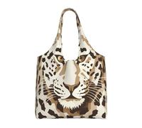 ESASAM Brown Pattern Leopard Stylish Canvas One-Shoulder Commuter Bag-Suitable For Daily Use And Urban Exploration
