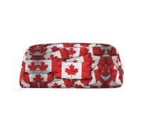 ESASAM Canadian Flag Leather Zipper Three-Dimensional Pencil Case, Simple and Elegant, Fashionable and Practical