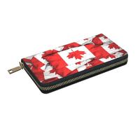 ESASAM Canadian Flag Long Imitation Leather Wallet, Stylish, Practical, and Durable
