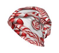 ESASAM Candy Canes Adult Fashion Knitted Hat, Fashionable and Comfortable, Double-Layer Design Gives You Warmth All Winter Black
