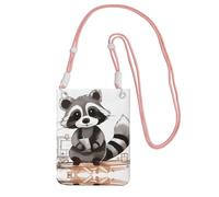 ESASAM Cartoon Cute Raccoon A Large Capacity Crossbody Phone Case For Worry Free Travel