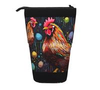 ESASAM Chicken Print Vertical Retractable Pencil Case, Easy to Use, Adjustable Size According to Needs