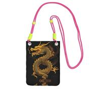 ESASAM Chinese Golden Yellow Dragon A Large Capacity Crossbody Phone Case For Worry Free Travel
