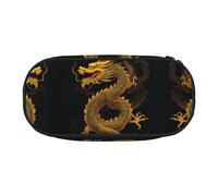 ESASAM Chinese Golden Yellow Dragon Fashion Pencil Case-The Necessary Storage Space for Pens, Pencils and Stationery