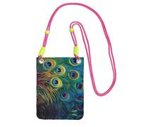 ESASAM Colored Peacock A Large Capacity Crossbody Phone Case For Worry Free Travel