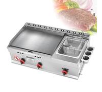 EsaSam Commercial Gas Griddle, Countertop Flat Top Griddle Stainless Steel Grill, Teppanyaki Fry Pan with Adjustable Temperature, Kitchen LPG Gas Grill for Outdoor Catering