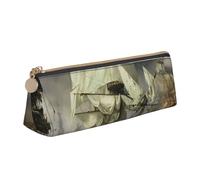 ESASAM Cool Pirate Ship Leather Triangular Pencil Case, Lightweight and Cute, with Large Capacity