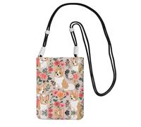 ESASAM Corgi Floral Flowers A Large Capacity Crossbody Phone Case For Worry Free Travel