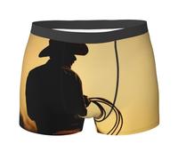 ESASAM Cowboy With Lasso Print Men'S Boxer Briefs - Comfortable And Stylish Underwear For Men Black