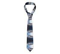Esasam Cruise Ship Premium Men'S Silk Tie - Exquisite Full-Print Design And Made From 100% Polyester For Business, Daily Wear, Office, Birthdays, Weddings, Parties, And Banquets