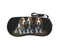 ESASAM Cute Basset Hound Puppies Ultra-Light And Convenient Soft Shell Glasses Bag-Protect Your Glasses And Sunglasses