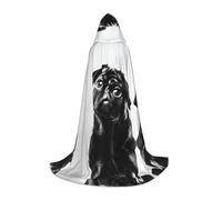 ESASAM Cute Black Pug Dog Teenage Hooded Cloak - Oversized Hat, Comfortable And Durable