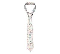 ESASAM Cute Colorful Sheep Cartoon Pattern Print Stylish Men'S Necktie - Premium Polyester Fiber Fabric, Perfect For Business And Formal Occasions