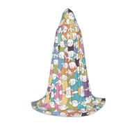 ESASAM Cute Colorful Sheep Cartoon Pattern Teenage Hooded Cloak - Oversized Hat, Comfortable And Durable