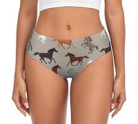 ESASAM Cute Horse Women'S Briefs – Comfortable And Breathable Underwear With Elastic Waistband And Seamless Design, Low Rise Panties, Everyday Intimates Black