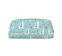 ESASAM Cute Llama Leather Zipper Three-Dimensional Pencil Case, Simple and Elegant, Fashionable and Practical