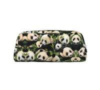 ESASAM Cute Panda Leather Zipper Three-Dimensional Pencil Case, Simple and Elegant, Fashionable and Practical