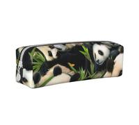ESASAM Cute Panda Leather Zipper Three-Dimensional Pencil Case, Simple and Elegant, Fashionable and Practical