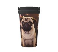 ESASAM Cute Pug Handheld Insulated Coffee Cup, with Good Insulation Effect and Easy to Carry