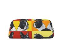 ESASAM Cute Pug Leather Zipper Three-Dimensional Pencil Case, Simple and Elegant, Fashionable and Practical