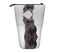 ESASAM Cute Schnauzer Dog Vertical Retractable Pencil Case, Easy to Use, Adjustable Size According to Needs