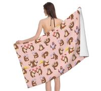 ESASAM Cute Sloth Print Premium Bath Towel - Luxurious, Super Absorbent, And Stylish
