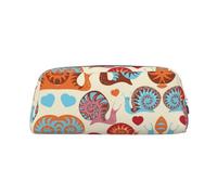 ESASAM Cute Snail Leather Zipper Three-Dimensional Pencil Case, Simple and Elegant, Fashionable and Practical